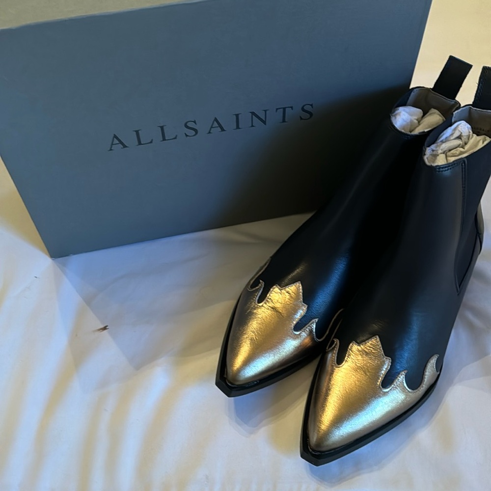 All Saints gold tip cowboy boot